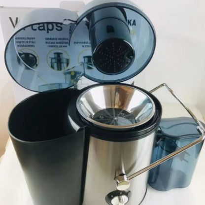(Le jus sort d’un côté, les déchets de l’autre) Extracteur DoubleSortie 800W TIK