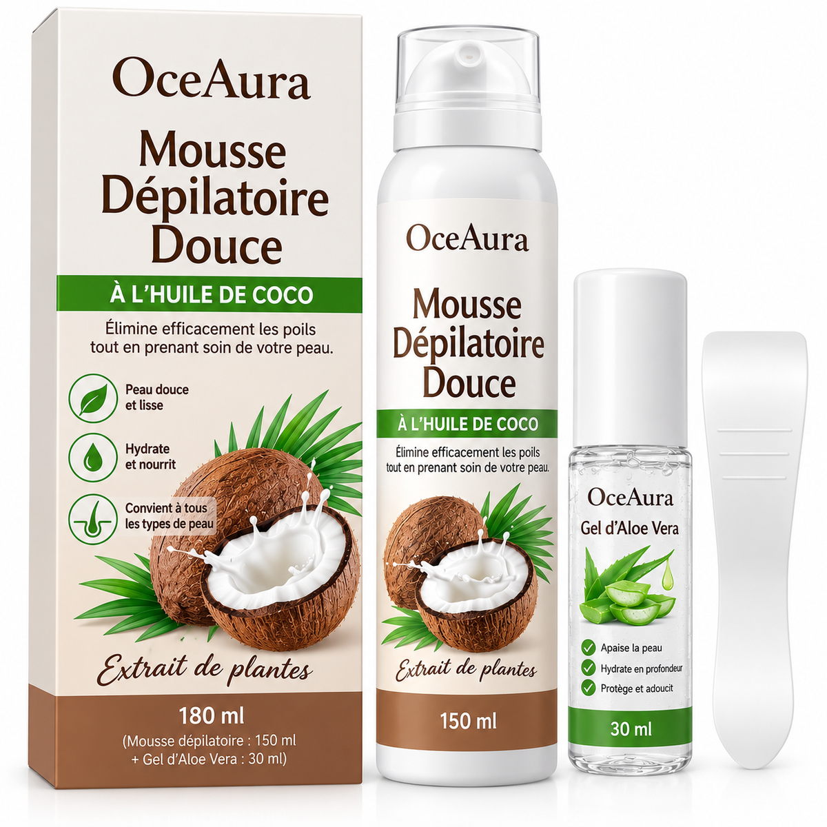 Mousse Épilatoire — Épilez-vous en 5 minutes, sans rasoir.