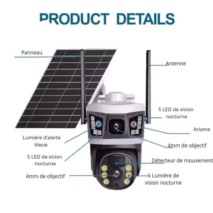 Caméra Solaire 4G Sans Wi-Fi ni Abonnement