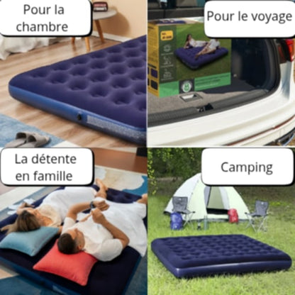 Matelas gonflable 2 places avec pompe manuelle