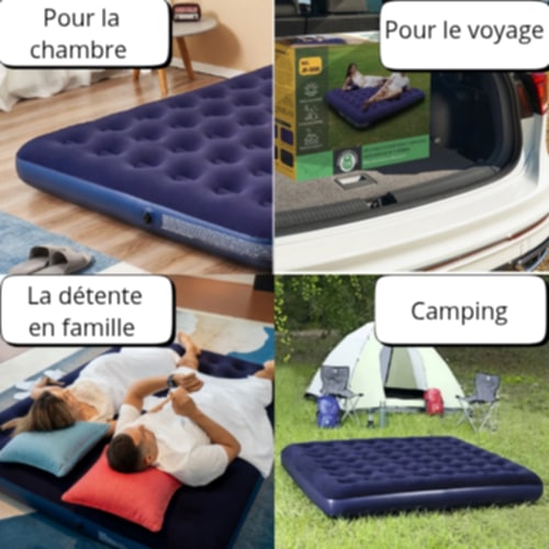 Matelas gonflable 2 places avec pompe manuelle